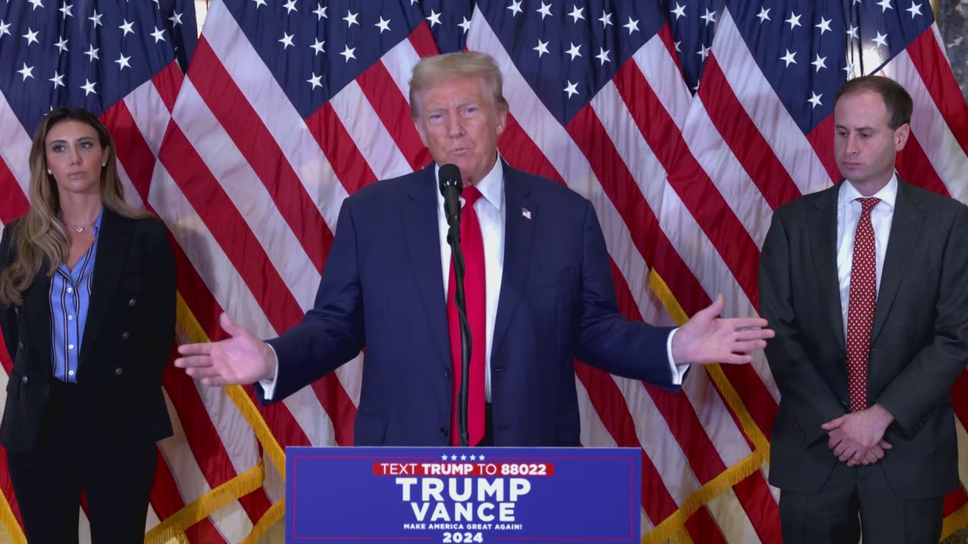 Trump says he will enact a day one executive order for 25% tariffs on any goods coming from Canada and Mexico and even higher tariffs on China 
